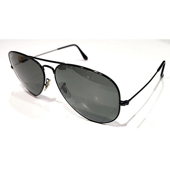 Ray Ban RB3025 002/58 Lg Aviator Black Gray Polarized Sunglasses 62-14 140 Italy